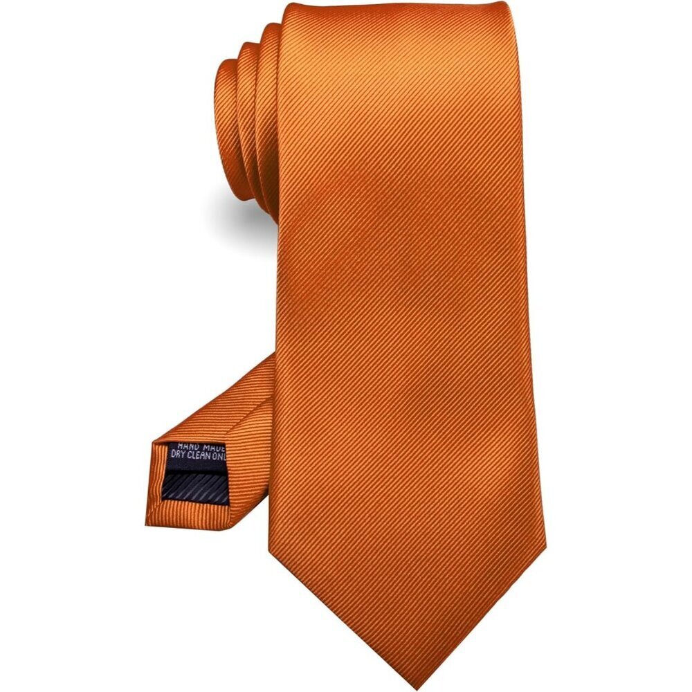 Men's Orange 2 Solid Colour Tie Formal Necktie Imported Silk Blend